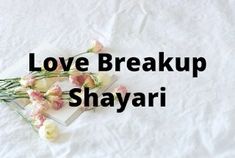 the words love break up shagari written in black and white with flowers on top