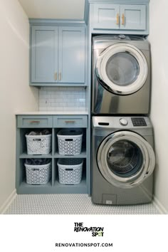 a washer and dryer in a laundry room