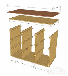 the plans for a bookcase are shown