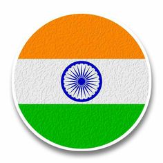 the flag of india is painted on a white circle with green, orange and white stripes