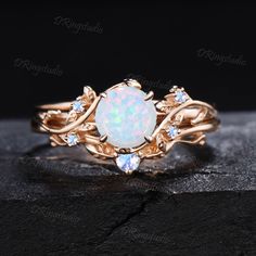 Opal rings sparkle in thousands of scintillating hues, and each stone holds a mystery that inspires curiosity, leading some to call it the most fascinating gemstone on earth. Each opal ring is a mystical game and pure eye candy. So using it as a promise to your lover, friends or family to bring them love and good fortune is a very romantic choice. INSPIRATION GIFTS CHOICE : This Opal ring comes in a delicate jewelry box, it is a good choice of an anniversary, engagement, birthday, Mother's day gifts, Christmas day, thanksgiving day, valentines day gift for couple, friend, family . It is also a gift for someone who believes in the healing powers of gems. 30 DAYS MONEY-BACK GUARANTEE: I have confidence on my jewelry. 30 days money-back guarantee and for any reason, you are not satisfied with White Opal Birthstone Promise Ring, Fine Jewelry White Opal Birthstone Ring, Dazzling Multi-stone White Diamond Ring, Dazzling White Multi-stone Diamond Ring, White Opal Birthstone Ring With Gemstone, Diamond-accented Moonstone Ring For Promise, Celestial Opal Birthstone Ring In Oval Shape, Elegant Moonstone Rings With Gemstone Accents, Diamond Moonstone Ring With Gemstone Accents For Promise