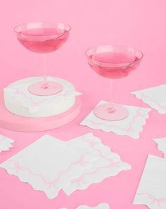 pink and white paper cut out to look like cocktail glasses