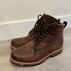 Excellent Condition, See Photos! Hand-Made, All Leather Work Boots Original Price $300 Smoke-Free Home Make Me An Offer :) Leather Work Boots, Goodyear Welt, Leather Work, Work Boots, Lace Up Boots, Shoe Laces, Black And Brown, Size 7, Lace Up