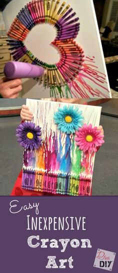 an easy art project for kids to do with crayons