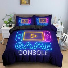 NewInov8 BSS1264 / US Twin 173x218cm NewInov8 Gamer Duvet Cover Gamer Duvet Cover Cartoon Gamer Bed, Gamer Boyfriend, European Beds, Boy And Girl Cartoon, Blue Duvet, Modern Games, Cartoon 3d, Full Bedding Sets, Blue Duvet Cover