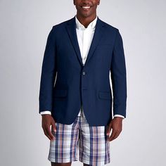 From the active series collection, this is the sport coat you never knew you needed and now can't live without. Designed with stretch that provides the ultimate comfort and moisture-wicking components to keep you cool and dry throughout the day. Not to mention, keep your hands free with the added cell phone pocket, 2 inside slip pockets, and 2 front slip pockets. Now nothing will be holding you back from wherever the day takes you!Front Style: Single BreastedFeatures: Moisture Wicking, Stretch F Casual Navy Sport Coat With Notch Lapel, Keep Your Cool, Sport Coat, Moisture Wicking, Then And Now, Stretch Fabric, Blazer, Blue, Fabric