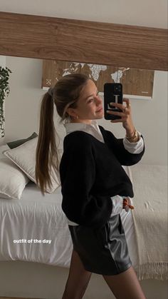 Cute Fits, Instagram Sign, Welcome Back, Leather Skirt, Cold Shoulder Dress, Around The World, White Dress, Mirror Selfie, Ootd