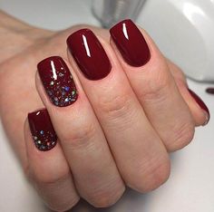 Flamenco Nails Art, Red Mauve Nails, Garnet Color Nails, Maroon Nails Wedding, Christmas Colour Nails, Texas A&m Nails, Cranberry Colored Nails, Cranberry Color Nails, Fall Nails Red Burgundy