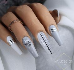 Grey Winter Nails, Christmas Mani, Fake Acrylic Nails, Grey Nail Designs, Mani Ideas, Peach Nails, Hello Nails, Nude Nail Designs, Casual Nails