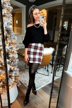 Shop Women's Wool-Blend Plaid Mini Skirt and other curated products on LTK, the easiest way to shop everything from your favorite creators. Holiday Plaid Skirt Outfit, Red Miniskirt Outfits, Holiday Party Outfit Skirt, Christmas Mini Skirt Outfit, Black Watch Plaid Skirt Outfit, Plaid Skirt Holiday Outfit, Mini Skirt Christmas Outfit, Plaid Christmas Skirt Outfit, Plaid Skirt Outfit Christmas