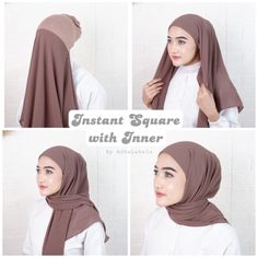 "Instant Square with Inner \"Sonya\" It has included the inner hijab that is comfortable and quality cutting, so we can be easier when wearing this hijab. Material: * Material Inner from Cotton & Jersey Best Quality (Inner is random not only in the same color) Instant Hijab from Ceruty Chiffon Available on Etsy and Website in various colors. Size: 115x115cm Visit more our social media: Instagram @adhalabels Tag us with hashtag #adhalabels and our website at www.adhathelabels.com" Pashmina Inner, Tutorial Hijab Pashmina, Tutorial Hijab, Instant Hijab, Womens Leggings, Ootd Hijab, Hijab Tutorial, Triangle Shape, Muslim Fashion