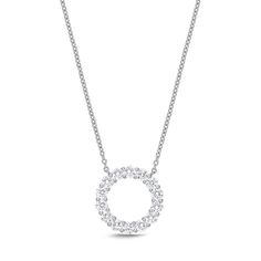 Memoire 18k White Gold Diamond Circle Necklace Circle Diamond Necklace With Brilliant Cut, Brilliant Cut Diamond Circle Necklace, Brilliant Cut Circle Diamond Necklace, Brilliant Cut Circular Diamond Necklace, White Round Diamond Necklace With Prong Setting, White Round Platinum Diamond Necklace, Platinum Single Cut Diamond Necklace, White Platinum Round Diamond Necklace, White Gold Diamond Necklace With Open Circle Accents