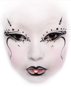 makeup oh seong seok Unique Goth Makeup, Black And White Makeup, Face Art Makeup