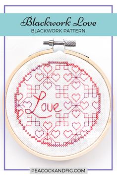 a cross stitch pattern with the words love on it