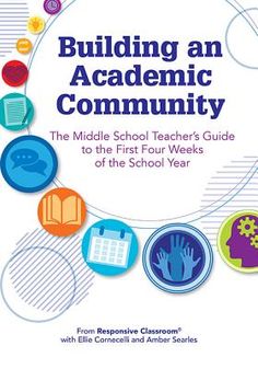 the book cover for building an academy community, with colorful circles and hands on it