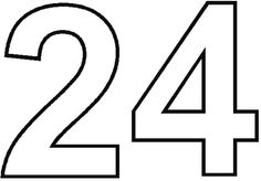 the number twenty four in black and white, with numbers below it to be added