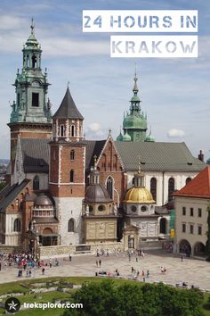 an old building with the words 24 hours in krakow