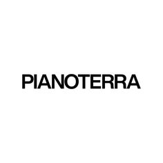 the word piano terra is written in black on a white background