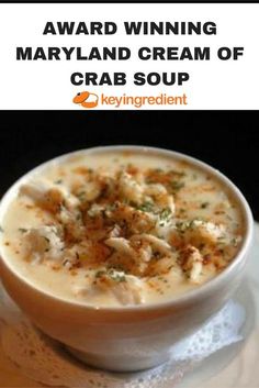 a white bowl filled with soup on top of a table