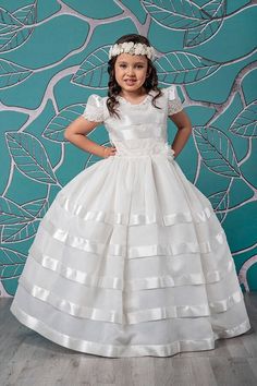 First Communion Dress DELIVERY TIME (approximately): I need 1-3 days to sew your orders Short Sleeve Ruffled Dress For Confirmation, Elegant First Communion Dress With Short Sleeves For Pageants, First Communion Gown With Fitted Bodice And Ruffles, White Fitted Bodice First Communion Dress With Short Sleeves, Ruffled Ball Gown Dresses For First Communion, First Communion Gown With Ruffles And Fitted Bodice, White Short Sleeve First Communion Dress For Pageant, White First Communion Dress With Ruffles And Short Sleeves, White Short Sleeve First Communion Dress With Ruffles