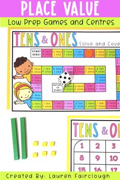 place value games and centers for students to use