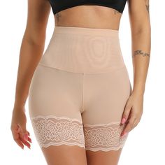 Men go crazy for these! Slimmers Tummy Control Panties Women Shapewear High Waist Trainer Slimming Butt Lifter Body Shaper #Ialwayslooksexy #styleiseverything #imtoosexy #headturner #getyoursexyon Shorts Under Dress, Shorts For Under Dresses, Slip Shorts, Belle Silhouette, Waist Trimmer, Lace Decor, Under Dress, Lace Slip, Women's Shapewear