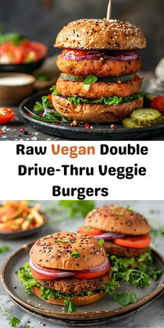 raw vegan double drive thru veggie burgers