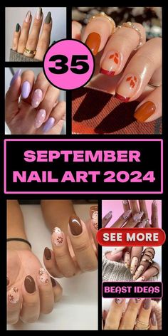 Add a bronze glow to your nails for warm, fall-inspired style! 🌿 Perfect for cozy days. 💖 Save now! September Nail Art, Nails For Everyday, Chocolate Brown Nails, September Nails Art, White Nails With Gold, September Nails