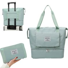 m Bag With Separate Shoe Compartment, Sports And Weekend Travel Bag, Men And Women's Large Capacity Lightweight Overnight Bag, Travel Bag, Sports Tote Bag Features: Quty: 1pcs Material: Oxford cloth Color:Green Package weight495g/1.09lb Product size40x23x36cm/15.74x9.05x14.17in Folding size29185cm/11.41x7.08x1.96in Package Size:29182.5cm/11.41x7.08x0.98in Product Description: Dry and Wet Separation Tote BagHigh-density waterproof material can help you separate wet and dry items, ideal for storin Womens Gym Bag, Fanny Pack Fashion, Waterproof Crossbody Bag, Multifunction Bag, Waterproof Travel Bag, Beg Tangan, Sac Week End, Bags For Teens, Travel Bags For Women