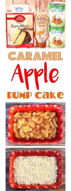 caramel apple dump cake is an easy dessert recipe