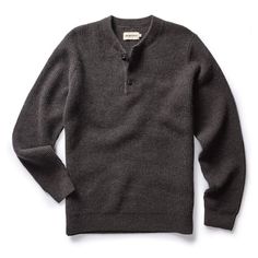 Chunky, henley-style sweater Winter Crew Neck Henley With Buttons, Classic Henley With Button Closure For Winter, Classic Winter Henley With Button Closure, Fall Henley Shirt With Button Closure For Workwear, Casual Waffle Knit Henley For Fall, Classic Fall Waffle Knit Tops, Classic Fall Henley For Workwear, Casual Winter Waffle-knit Henley, Classic Fall Henley For Work