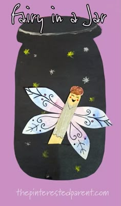 fairy in a jar craft with the words fairy in a jar on it and an image of