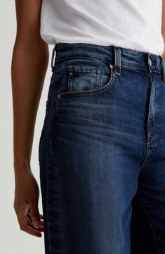 Stand out in these extra-long, ultrawide-leg jeans made with released hems and soft, innovative Japanese stretch denim in a polished dark-indigo wash. 34" inseam; 25" leg opening; 11 3/4" front rise Zip fly with button closure Five-pocket style 72% cotton, 26% lyocell, 2% elastane Machine wash, tumble dry Imported High Rise Indigo Flare Jeans, Ultra Wide, Fashion Lady, Dark Indigo, Nordstrom Store, Denim Fashion, Wide Leg Jeans, Extra Long, Stretch Denim