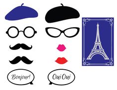 the silhouettes of people with glasses, mustaches and hats are shown in different colors