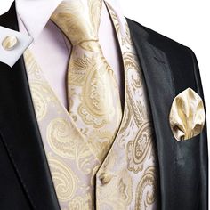 FEATURES Includes: Waistcoat, Necktie, Pocket Square and Cufflinks Material: 100% Handmade Silk Occasion: Wedding, Party, Business, Daily Look Gives your wardrobe an upscale look Free Worldwide Shipping Waistcoat Suit, Luxury Champagne, Business Vest, Hunter Wedding, Work Vest, Bow Tie Shirt, Mens Waistcoat, Silk Vest, Party Business