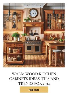 a kitchen with wooden cabinets and an oven