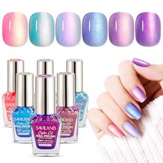 SAVILAND 6pcs Ombre Nail Polish Sets: Charm Pink Blue Gold Purple Ombre Summer Fingernail Polish Colors Air Quick Dry Nail Polish Plant-base Castor Oil Natural Nail Polis Kit Women Home Manicure DIY Fingernail Polish Colors, Ombre Nail Polish, Home Manicure, Ombre Nail, Manicure Diy, Dry Nail Polish