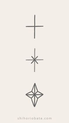 three crosses are shown in the shape of an origami, one is black and white