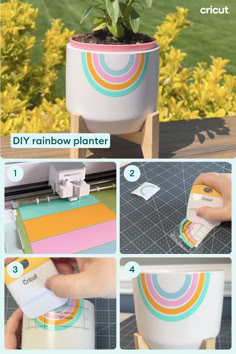 how to make a diy rainbow planter