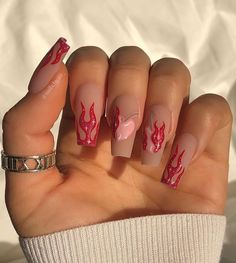 Cherry Nails, Grunge Nails, Smink Inspiration, Red Nail, Acrylic Nails Coffin Short, Funky Nails