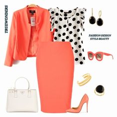 Work Dresses Women, Neon Pumps, Color Durazno, Casual Work Dresses, Church Fashion, Orange Outfit, Work Dresses