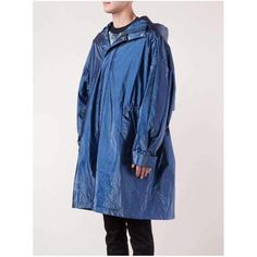 Blue oversized raincoat from Juun.J featuring a concealed zip fastening, two front pockets, a drawstring waist, long sleeves, a hood and a rear central expandable vent with a push stud fastening.Composition; Rayon 43%, Polyester 57%, Polyurethane 58%Lining; Polyester 42%Machine Wash Blue Hooded Outerwear For Rainy Season, Oversized Blue Windbreaker For Fall, Oversized Blue Hooded Windbreaker, Oversized Raincoat With Pockets For Rainy Weather, Blue Hooded Windbreaker For Rainy Season, Hooded Blue Windbreaker For Rainy Season, Oversized Blue Windbreaker For Spring, Blue Rainy Season Outerwear With Pockets, Blue Nylon Outerwear For Rainy Weather