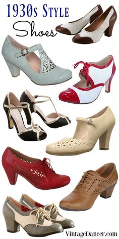 1930s Shoes, 1940s Shoes, Vintage Fashion 1930s, Vintage Inspired Shoes, 1930 Fashion, Vintage Style Shoes, 1930s Style, Oxford Heels, Retro Mode