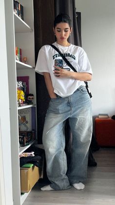 Casual Streetwear Aesthetic, Streetwear Fashion Oversized, Outfits Ideas Oversize, School Outfits Oversize, Oversized Fashion Aesthetic, 2923 Fashion Trends, Baggy Streetwear Aesthetic, Streetwear Mode Girl, Cute Baggy Fits