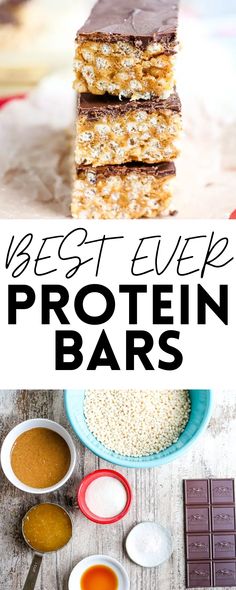 the best ever protein bar recipe with chocolate and peanut butter