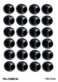 a bunch of black vases sitting on top of each other in front of a white background