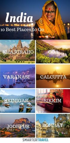 10 Best Places to Go in India - SmarterTravel India Travel Places, Travel Infographic, Holiday Travel Destinations, Travel Destinations Bucket Lists, Goa India, Visit India, Destination Voyage, Bucket Lists, Varanasi