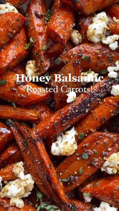 honey balsamic roasted carrots with goat cheese