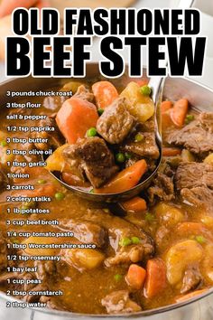 Beef Stew Old Fashioned Home, Old Fashioned Beef Stew, Beef Stew Ingredients, Easy Beef Stew Recipe, Easy Beef Stew, Hearty Beef Stew, Stew Meat Recipes, Beef Stew Recipe, Hearty Dinner