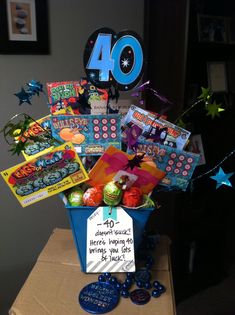 a birthday gift basket for someone's 40 year old